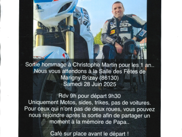 SORTIE HOMMAGE À CHRISTOPHE MARTIN