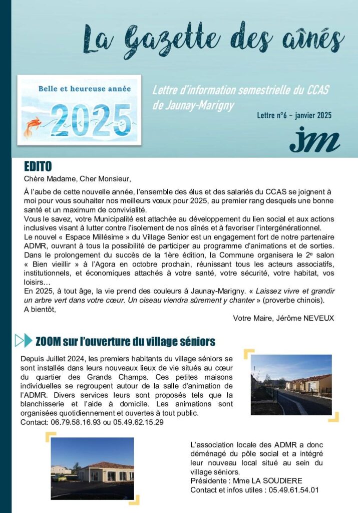 Image du document La Gazette des ainés – janvier 2025