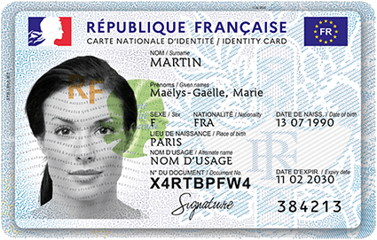 Exemple de Carte d'Identité Nationale