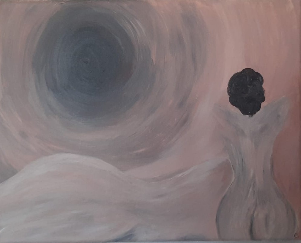 Exposition de peintures présentée par Erin Millet mettant en scène avec sensibilité de le corps de la femme.