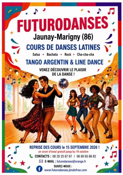 Les cours de danse proposés par Futurodanses reprennent le mardi 15 septembre 2026