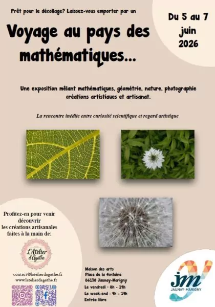 Voyage au Pays des mathématiques exposition à la Maison des Arts du 5 au 7 juin 2026