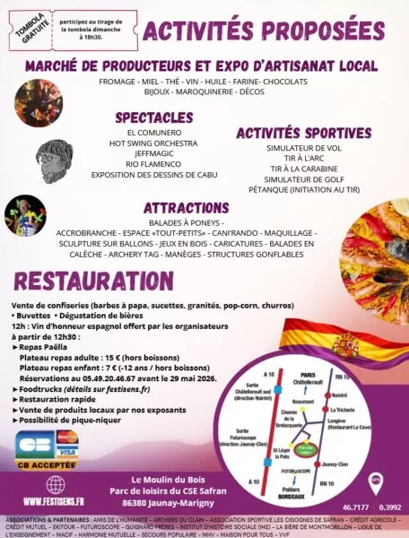 Affiche de l'édition 2026 de l'animation festisens organisé le 14 juin aux étangs du Moulin du Bois