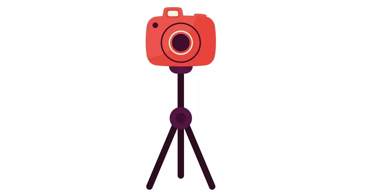 Dessin d'un appareil photo sur un pied