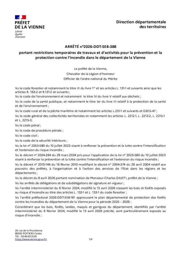 Image du document Prévention des risques d’incendie_restriction de certaines activités
