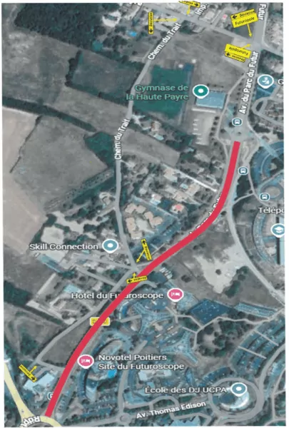 Plan des déviations opérées lors des travaux de la rd20 les 15 et 16 juillet 2026
