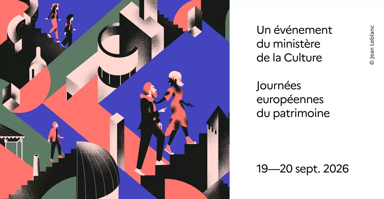 visuel national annonçant les journées du patrimoine des 19 et 20 septembre 2026