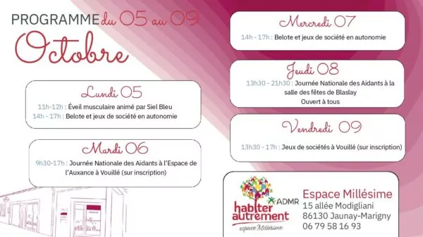 Image du document Programme d&rsquo;animations Octobre Espace Millesime