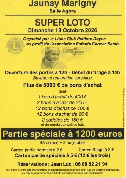 AFFICHE LOTO LIONS CLUB